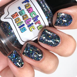Kneel Before Zod Nail Polish - holographic black glitter bomb / vegan / nontoxic / cruelty free