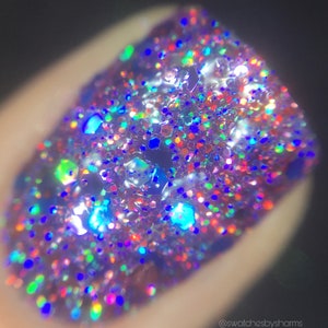 Bright and Bubbly Nail Polish holographic purple glitter bomb / vegan / nontoxic / cruelty free image 3