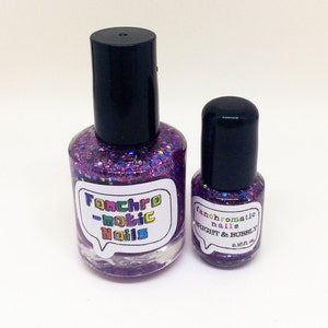 Bright and Bubbly Nail Polish holographic purple glitter bomb / vegan / nontoxic / cruelty free image 9