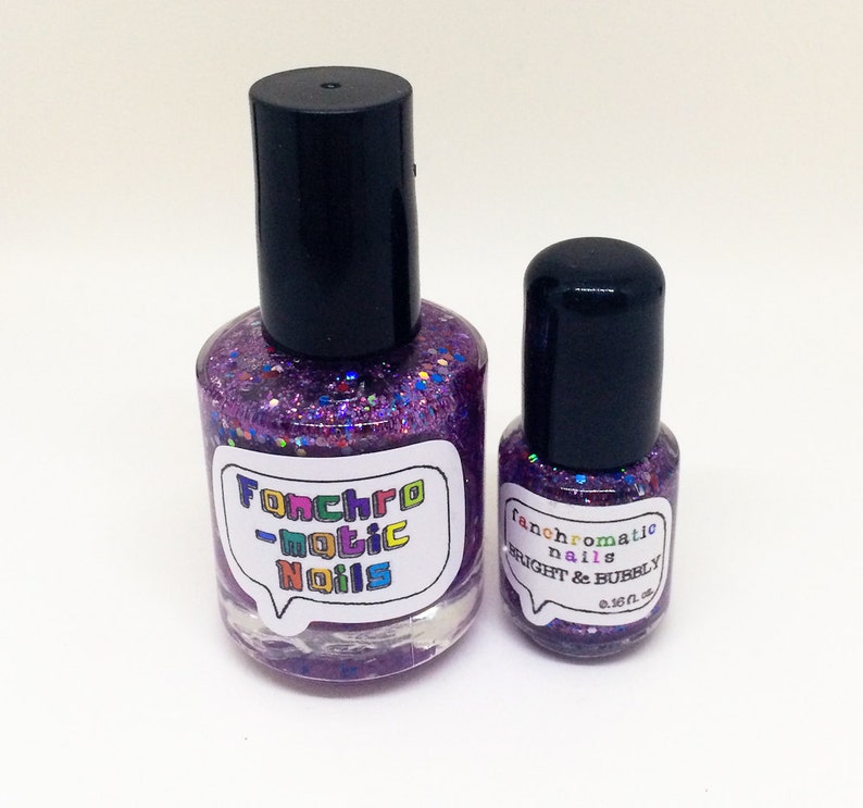 Bright and Bubbly Nail Polish holographic purple glitter bomb / vegan / nontoxic / cruelty free image 9