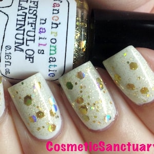 Fistful of Latinum Nail Polish holographic gold glitter top coat / vegan / nontoxic / cruelty free image 1