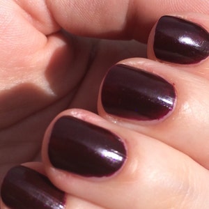 Scum and Villainy Nail Polish - deep red jelly with subtle purple shimmer / vegan / nontoxic / cruelty free