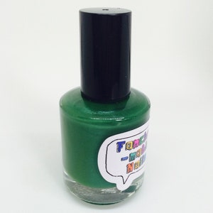 Against All Logic Nail Polish matte green with blue sparkle image 5