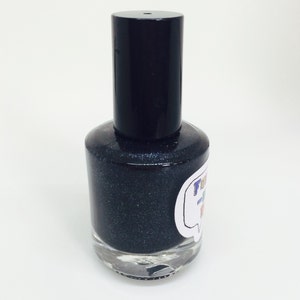 Into the Black Nail Polish very special shimmery black / vegan / nontoxic / cruelty free image 5