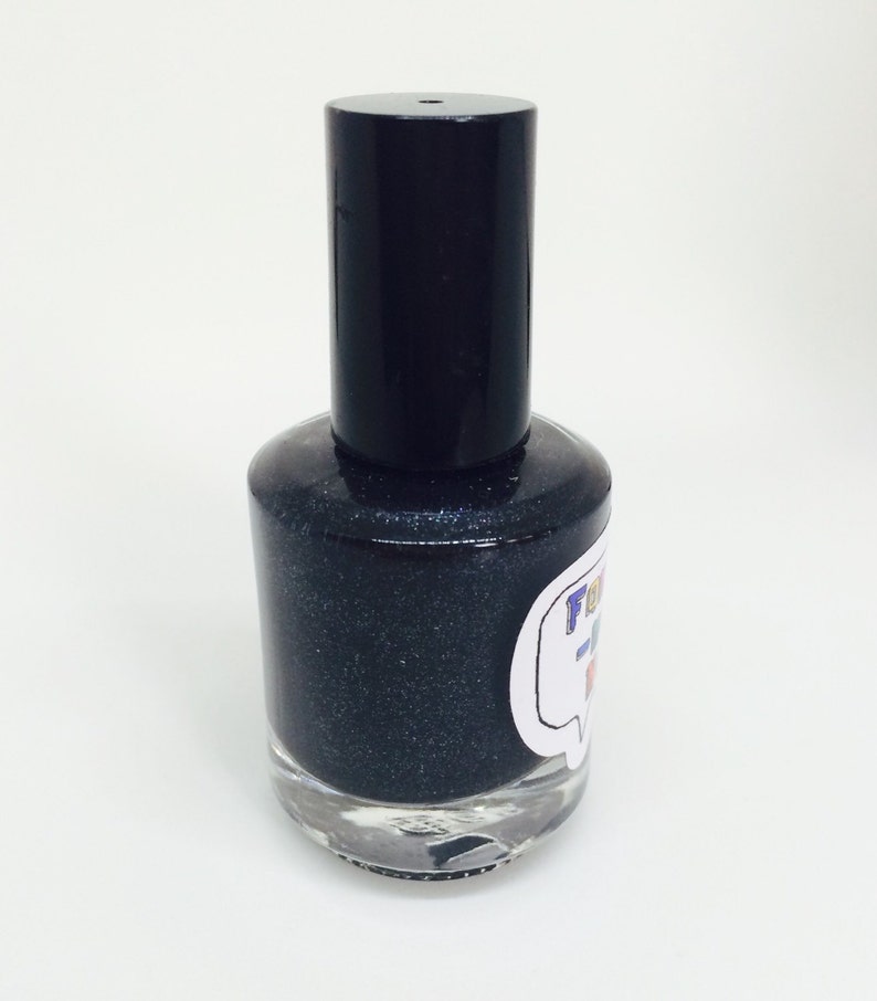 Into the Black Nail Polish very special shimmery black / vegan / nontoxic / cruelty free image 5