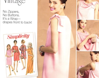 Simplicity 8049 1960s Vintage 3 Armhole Wrap Dress Sewing Pattern
