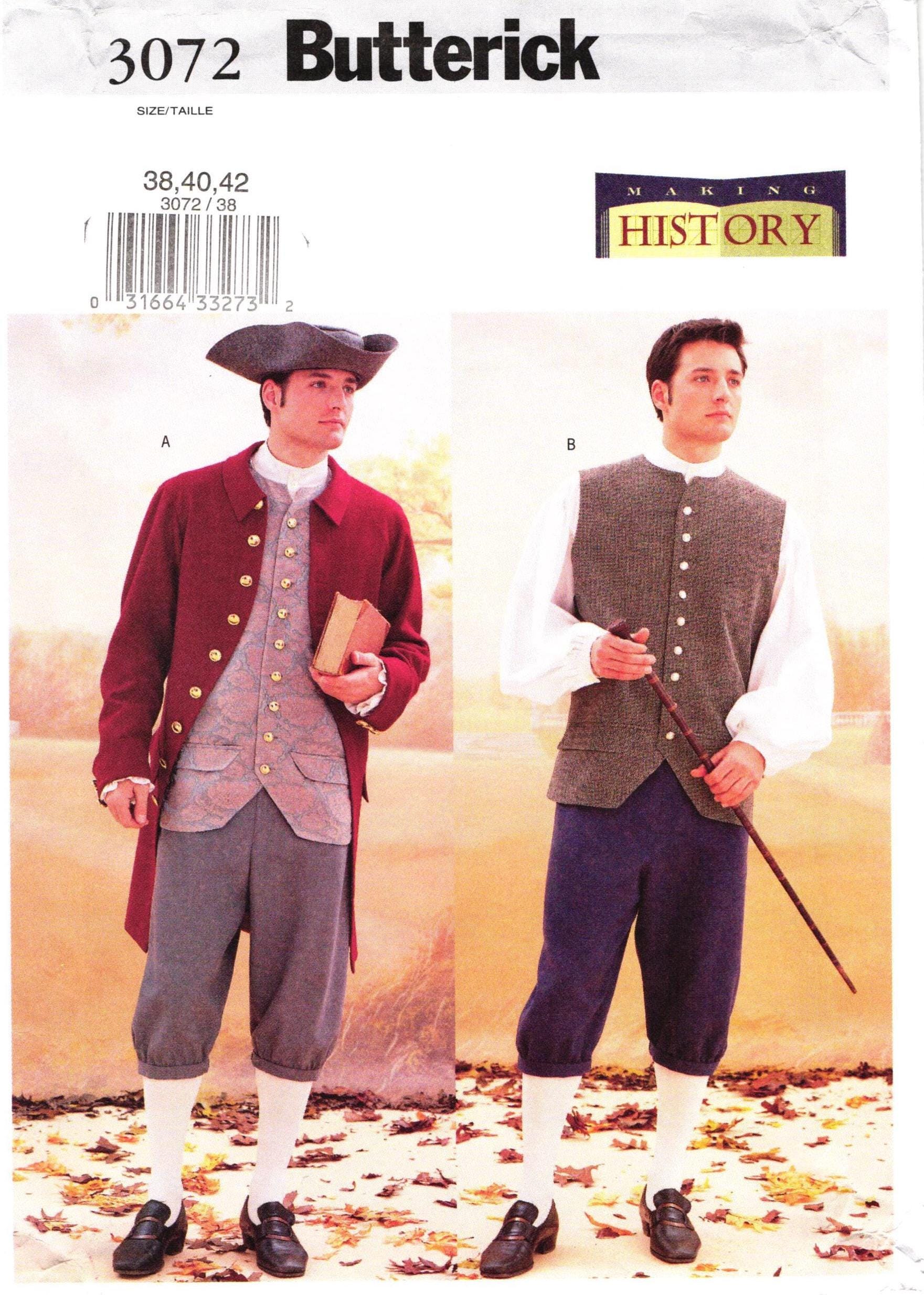 18th Century Mens Suit Pattern - Etsy