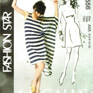 McCall's 6556 Fashion Star Knit Asymmetrical Caftan and Tank Dress Sewing Pattern