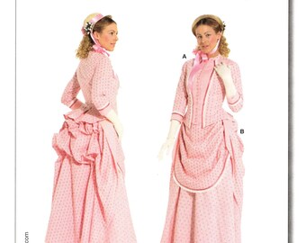 Burda 7880 Fröknarnas historiska dräkt från 1800-talet symönster