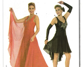 Burda 7879 Misses' Latin and Ballroom Dancing Dress and Sleeve Sewing Pattern