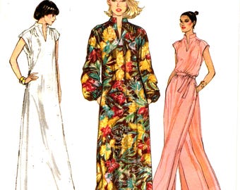 Vogue 7036 Vintage 1970-tals sömnadsmönster: Klänning, Tunika, Byxor, Bälte