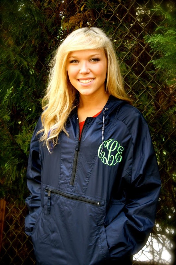 MONOGRAMMED Hooded Rain Jacket-Monogrammed Rain Jacket | Etsy