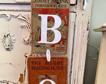 Vintage Halloween Banner: Upcycled Book Cover Garland with Jewels
