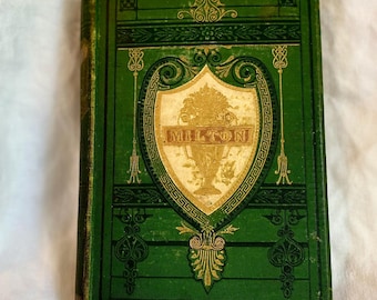 Victorian Gilt Milton Poetical Works • Antique 1800s Gall & Inglis Book • Bright Gold Decorative Cover • Classic Literature Collectible