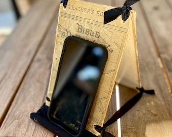 Christian Inspirational Gift, Iphone stand, Bible Gift Phone Stand, Religious Desk Decor, Scripture Verse one of a kind, Back to School