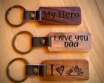 Quality Wood Key Ring / Special Occasion/ New House/FOB/Dad Gift/Mom Gift/Co-Worker