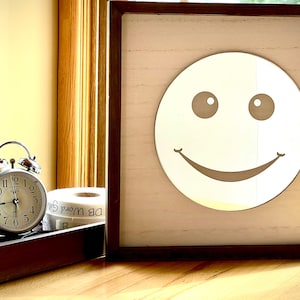 Specchio per bambini/Personalizza il nome e il messaggio del bambino/Decorazione per bambini/Faccina sorridente/Specchio per bambini