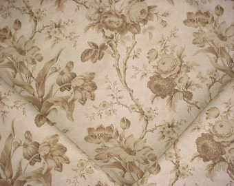 3-7/8 yards Osborne & Little / Nina Campbell Linen Rose - Large Scale Floral Printed Linen Drapery Upholstery Fabric - Free Shipping