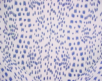 1-3/4 yards Brunschwig et Fils 8012138 Les Touches Blue - Cheetah / Animal Design Printed Cotton Drapery Upholstery Fabric - Free Shipping