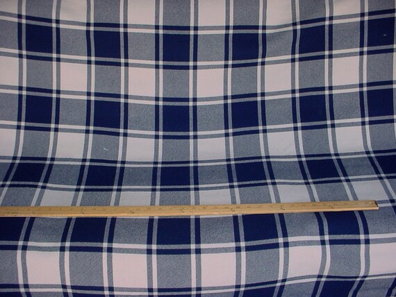 Blue Plaid Fabric, Checkered Tartan Plaid Pattern Design Fabric by the Yard  -  Norway