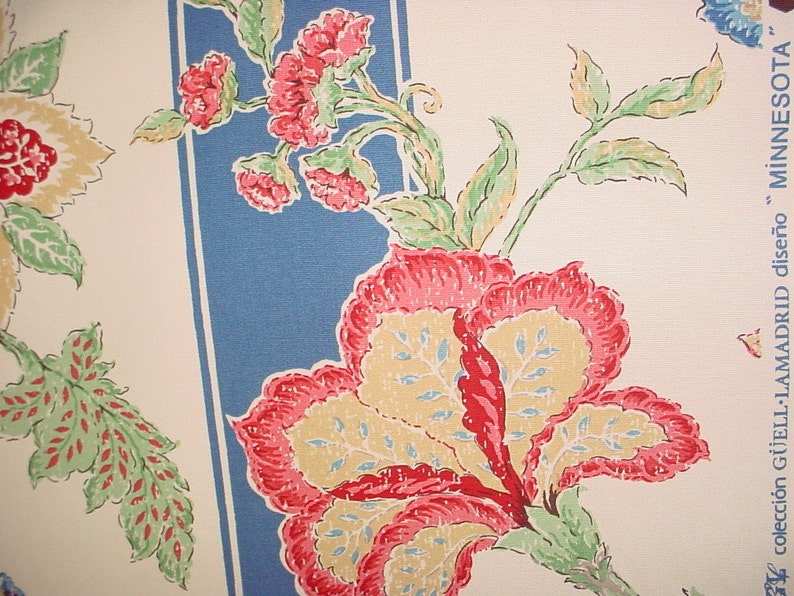 Free Shipping 3-18 yards Guell Lamadrid Minnesota Rare Spanish Floral Luxury Printed Cotton Drapery Upholstery Fabric