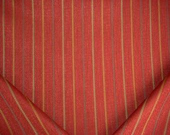 8-1/8 yards Brunschwig et Fils BF10396 Silverton Stripe in Red - Luxury Sienna Linen Stripe Drapery Upholstery Fabric - Free Shipping
