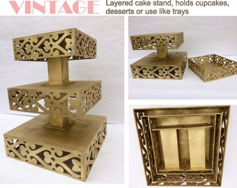 Layered cake stand can holds cupcakes , desserts or favors