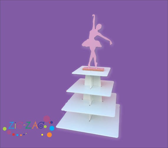 Ballet themed cupcake stand- ballerina topper- 4 tiers cupcake stand Il_570xn