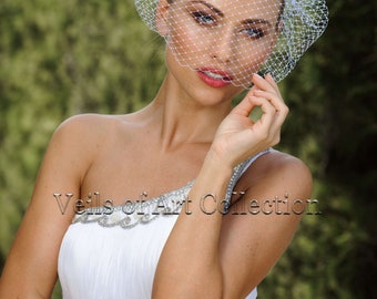 Filet russe Birdcage Veil Blusher par Veils of Art Style VE501