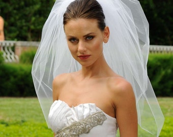 3T Bubble Elbow Bridal Veil  Wedding Veil Cut Edge VE308