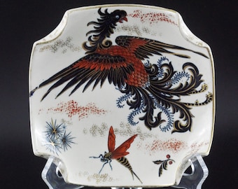 Antique Keller Guerin K & G Luneville French Oriental Phoenix Bee Plate, Made in France
