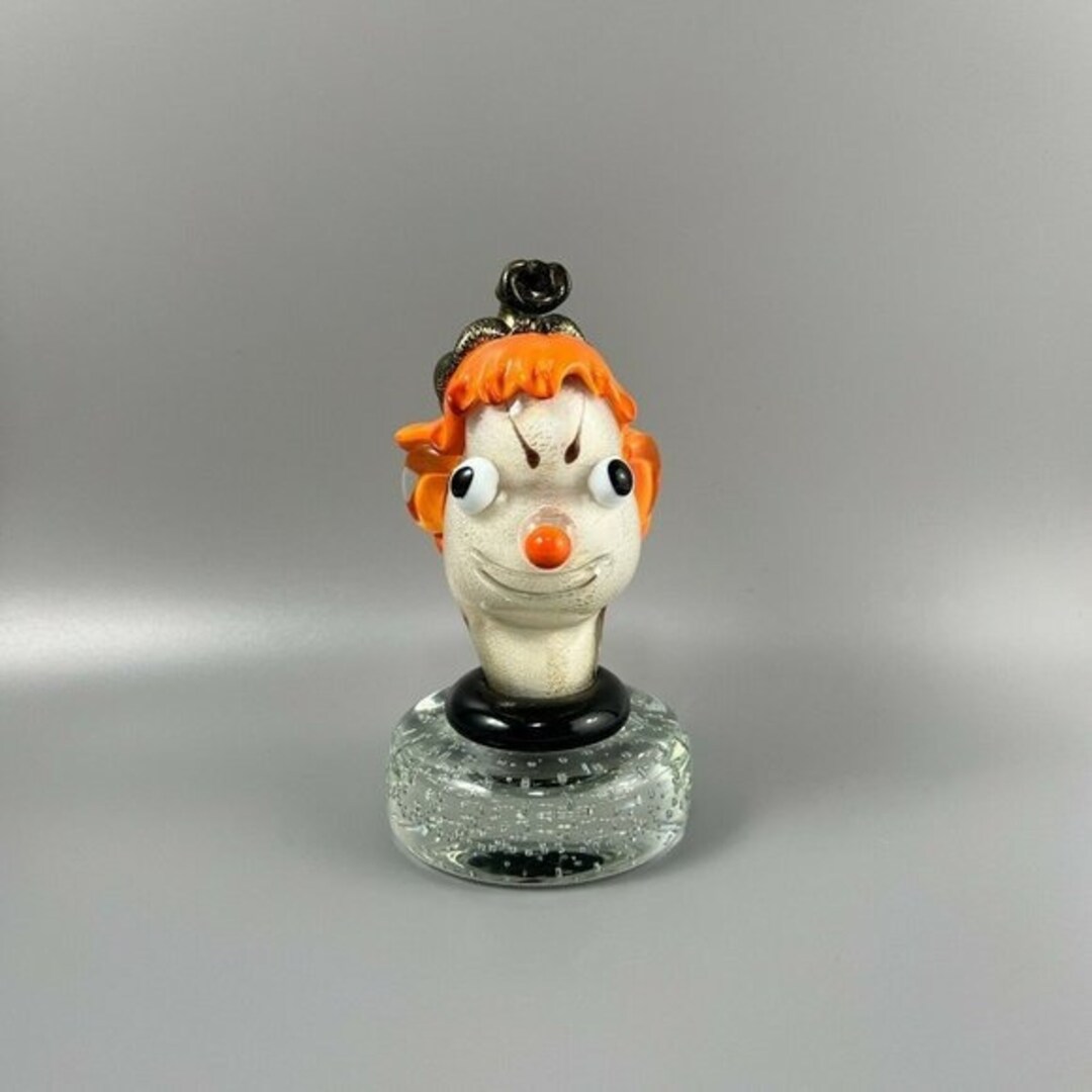 Alfredo Barbini Clown, Murano Glass, Paperweight Vintage,