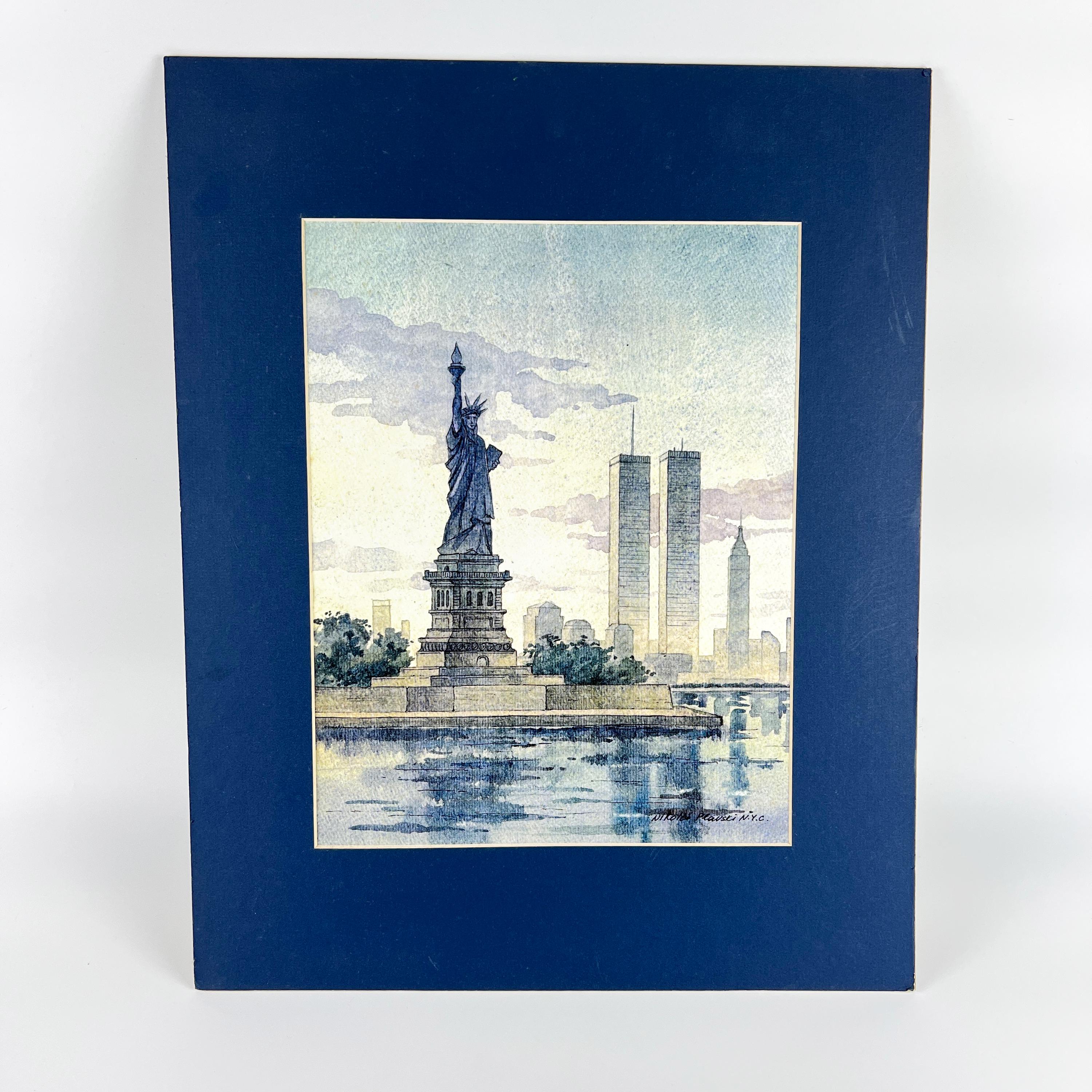 新品 80年代 ビンテージニューヨーク ツインタワー 自由の女神　額装　額縁付き Vintage Statue of Liberty Photo - Etsy