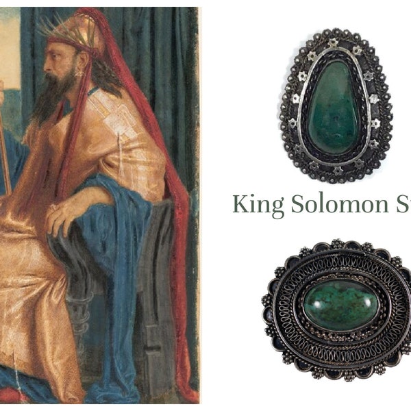 Vintage Eilat Stone Sterling Silver Filigree Pin Brooch Pendant, Yemenite Filigree, King Solomon Jewelry, Judaica Gifts, Made in Israel