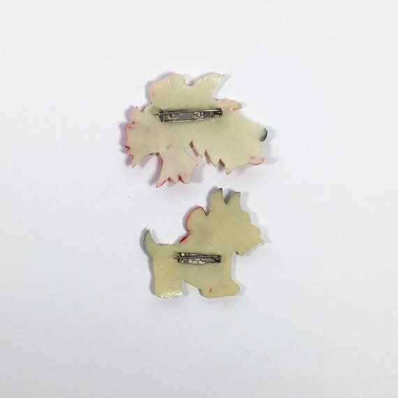 Celluloid Jewelry, Celluloid Brooch, Scottie Dog … - image 5