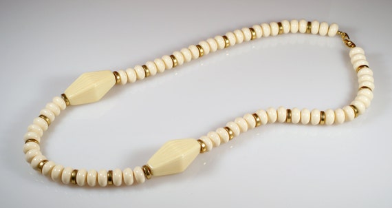 Vintage Napier French Faux Ivory and Gold Spacers… - image 2