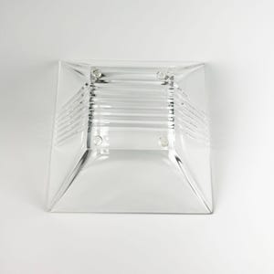 Tiffany & Co Metropolis Art Deco Crystal Bowl | Large Square Glass Dish | Modern Table Console Decor | Luxury Glassware | Gift image 8