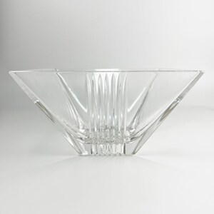 Tiffany & Co Metropolis Art Deco Crystal Bowl | Large Square Glass Dish | Modern Table Console Decor | Luxury Glassware | Gift image 13