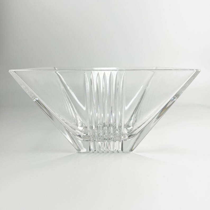 Tiffany & Co Metropolis Art Deco Crystal Bowl | Large Square Glass Dish | Modern Table Console Decor | Luxury Glassware | Gift image 13