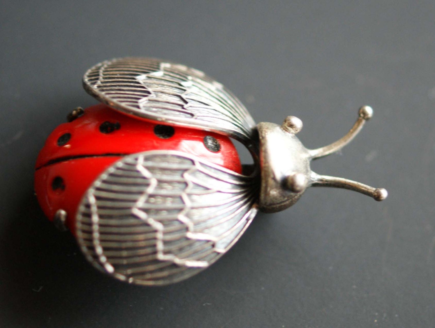 Vintage Beau Sterling Silver Ladybug Brooch Pin Mid Century Etsy