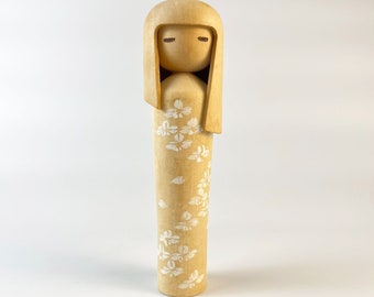 Vintage 1960s Japanese Wood Kokeshi Doll Figurine by Miyajima Muhitsu, Asian Collectibles Home Decor