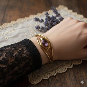 Victorian Amethyst Hinged Bracelet - Etsy display picture 3