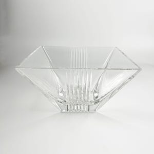 Tiffany & Co Metropolis Art Deco Crystal Bowl | Large Square Glass Dish | Modern Table Console Decor | Luxury Glassware | Gift image 12