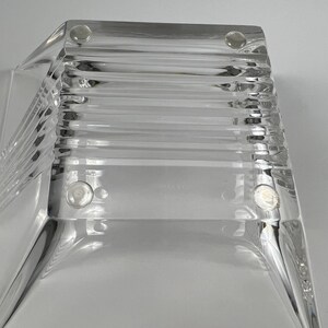 Tiffany & Co Metropolis Art Deco Crystal Bowl | Large Square Glass Dish | Modern Table Console Decor | Luxury Glassware | Gift image 9