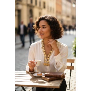 Vintage "Mod-Boho" Napoleon I Coin Statement Necklace 28"