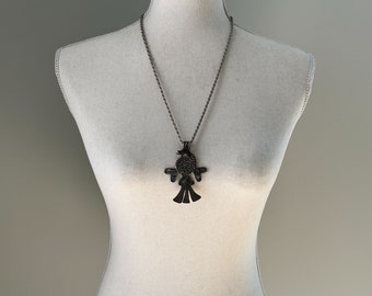 Vintage Larry Vrba for Castlecliff Maya/Inca Pre-Columbian Bird Pendant Necklace