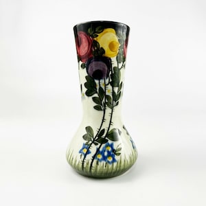 German Art Deco C. & E. Carstens Elmshorn Ceramic Floral Roses Vase # 81 1920s, European Antiques, Home Decor, Cottagecore, Made in Germany
