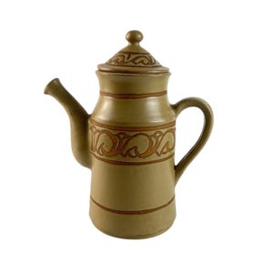 Vintage Padilla Hand Thrown Rustic Country Home Decor Brown Stoneware Pottery Coffee Pot