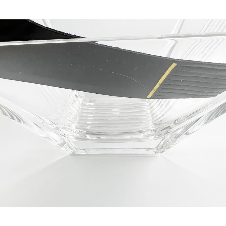 Tiffany & Co Metropolis Art Deco Crystal Bowl | Large Square Glass Dish | Modern Table Console Decor | Luxury Glassware | Gift image 10