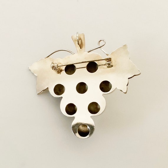 Silver Grape Pin, Grape Cluster Pin, Vintage Silv… - image 6